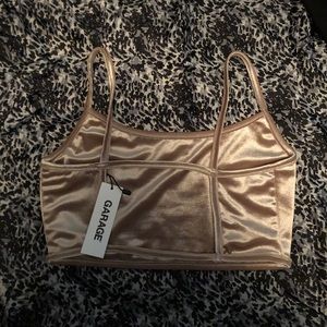Rose gold cropped cami open bridge back